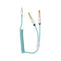Candycords myVolts Curly 40 cm to 50 cm, Mint Green (MINIJACK-2xTS)
