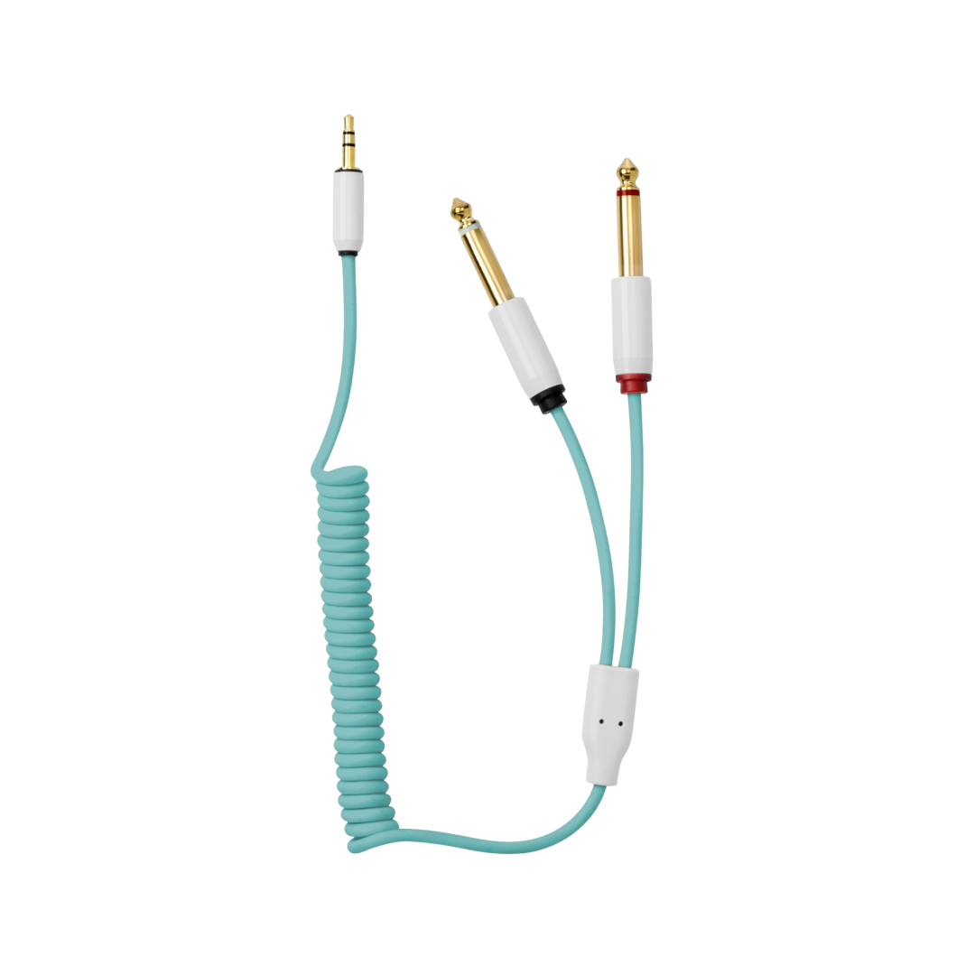 Candycords myVolts Curly 40 cm to 50 cm, Mint Green (MINIJACK-2xTS)
