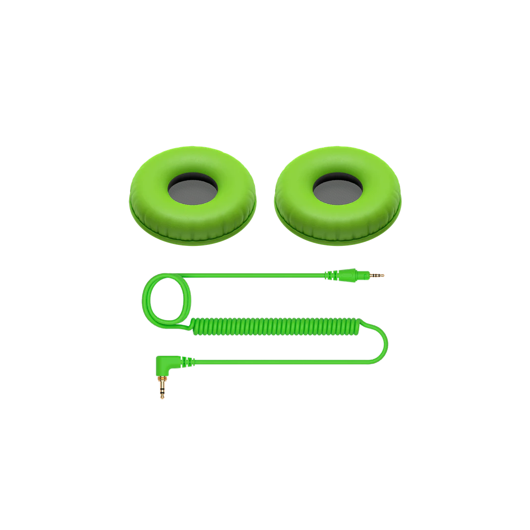 Pioneer DJ HC-CP08-G Cable + ear pads for HDJ-CUE1, (Green)
